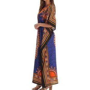 NF Kaftan Multi-Purpose Vibrant Color Loose Fit with a Distinct Tribal Print